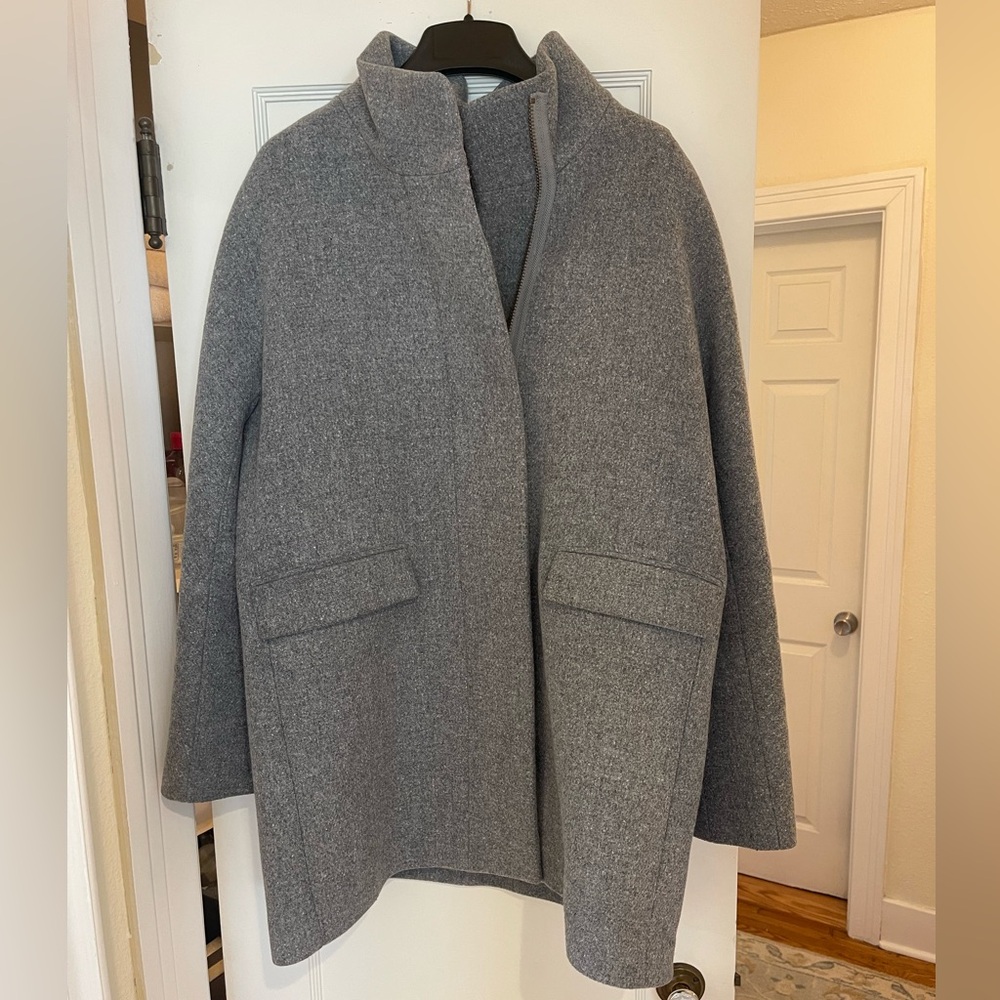 J.Crew gray stadium cloth coat.
